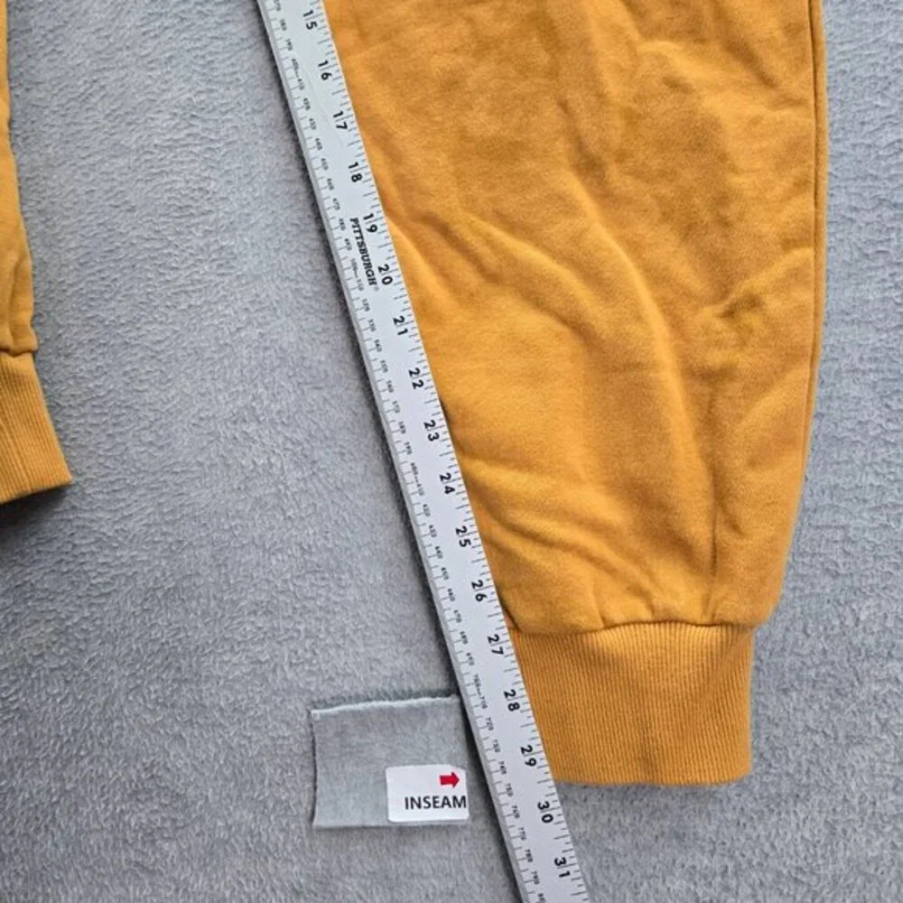 True‎ Religion Pants M Yellow Back Pocket Drawstring Jogger Logo Pockets READ
